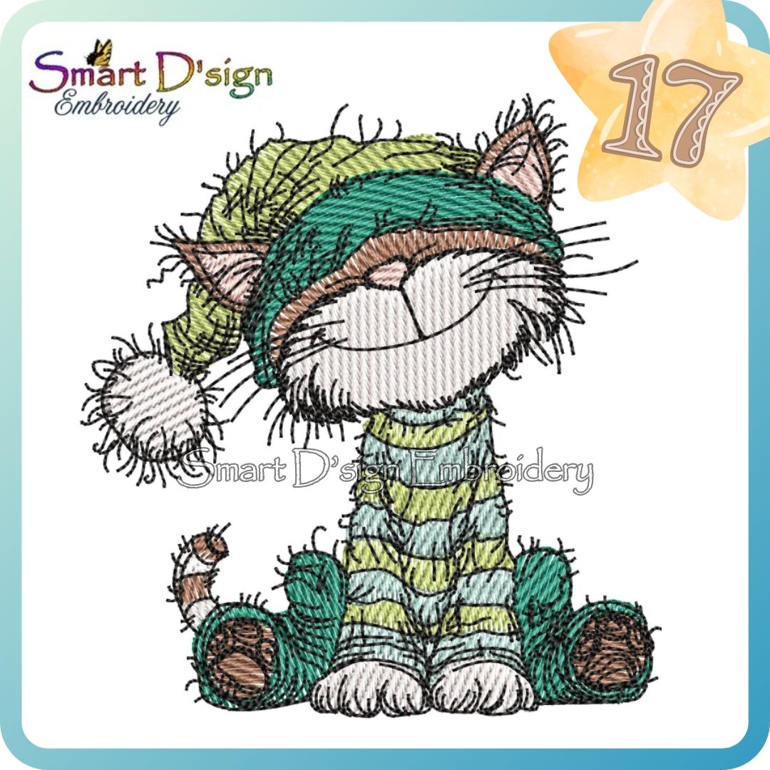 Happy Cat in Pyjamas