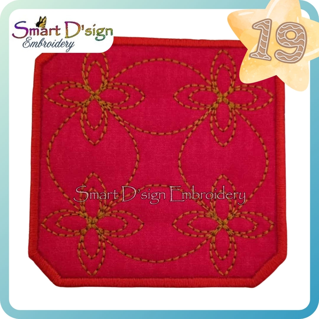 ITH Coaster – Sashiko Inspired Embroidery Design