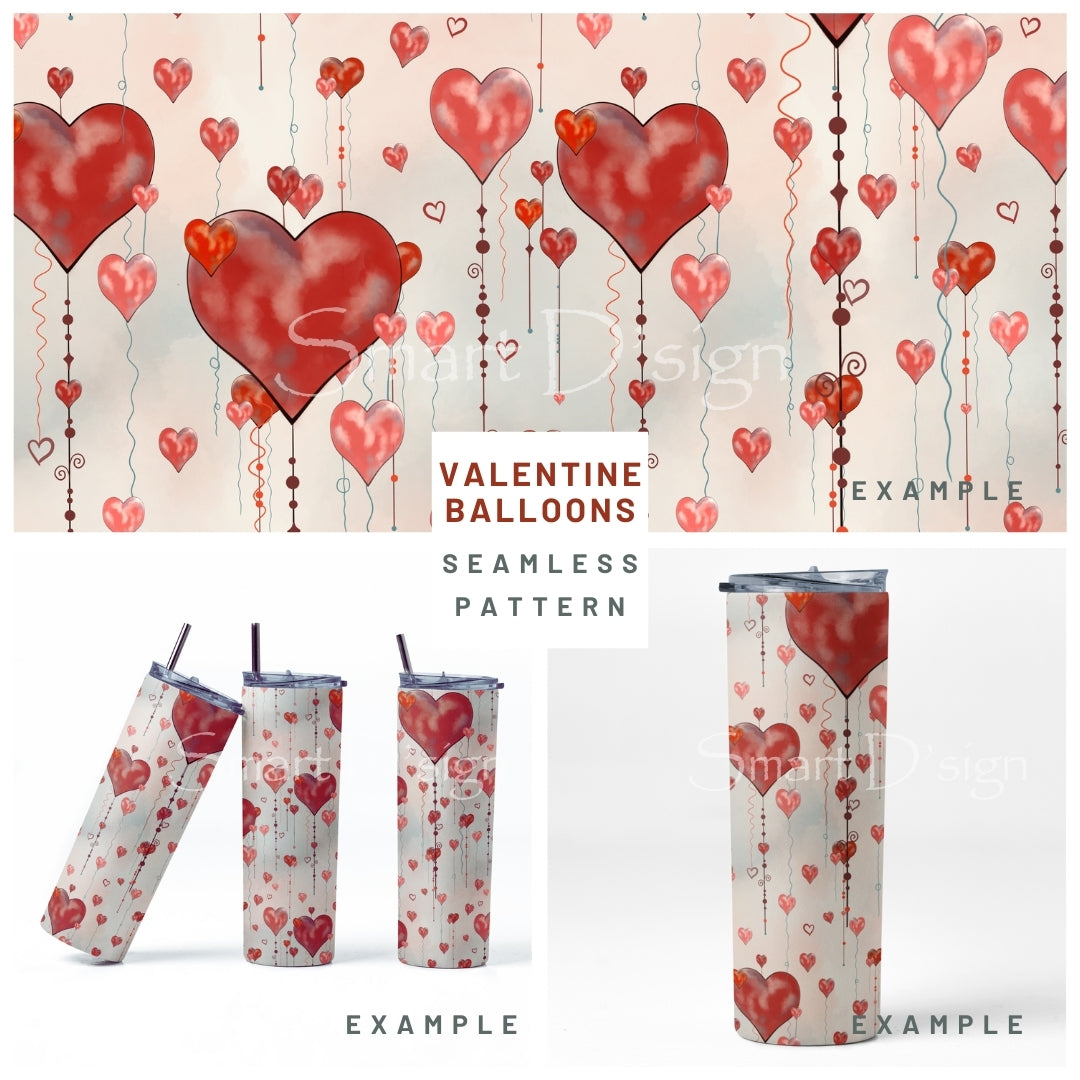 VALENTINE'S BALLONS Nahtloses Muster