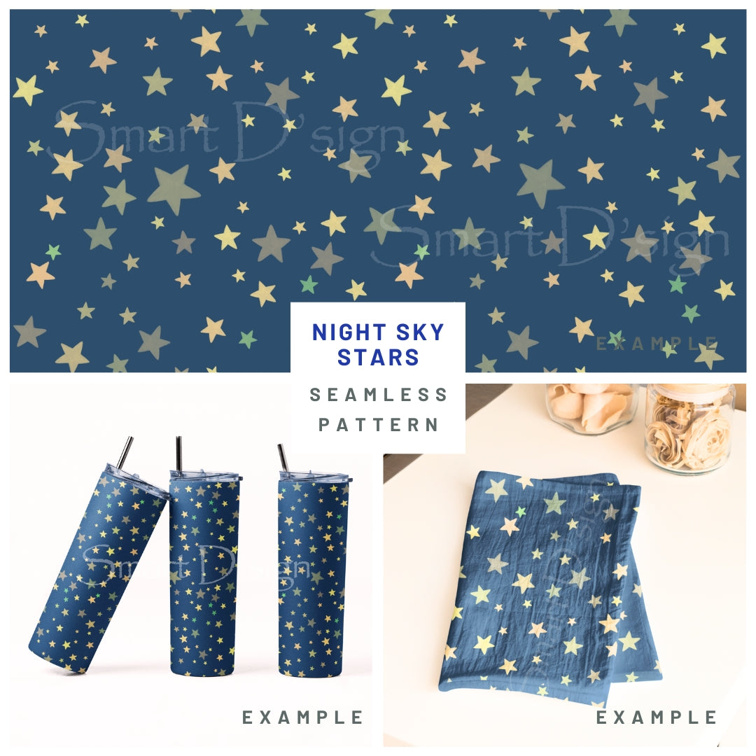 NIGHT SKY STARS Seamless Pattern