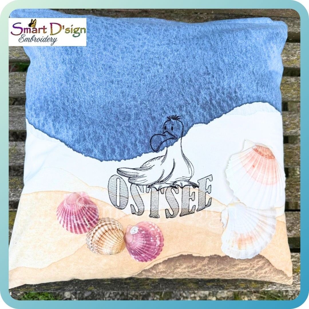 Seagull Sketch Embroidery Design – OSTSEE Lettering