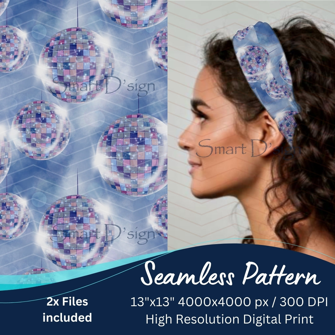 DISCO BÄLLE IM NEBEL Nahtloses Muster
