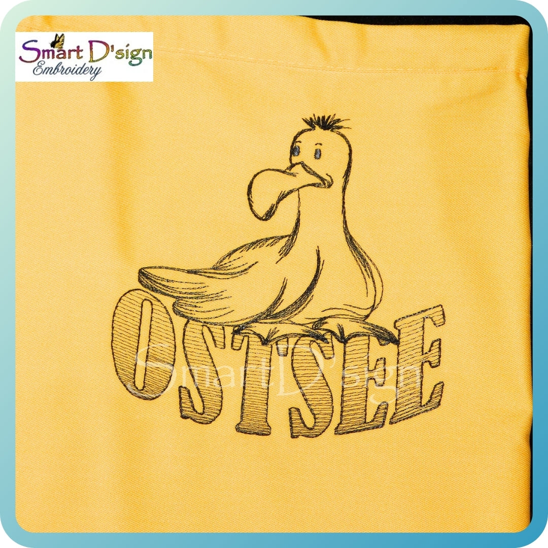 Seagull Sketch Embroidery Design – OSTSEE Lettering