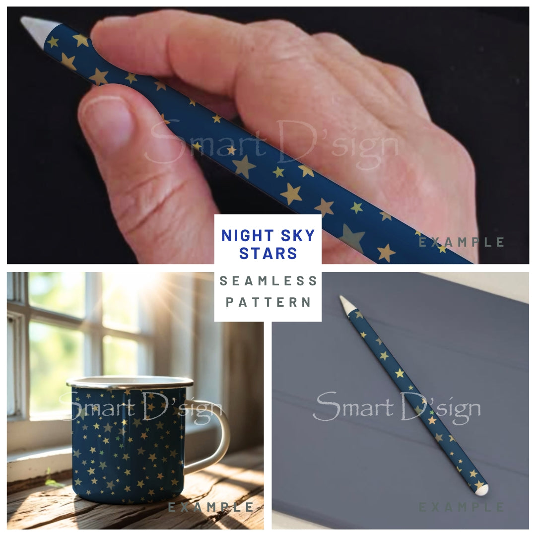 NIGHT SKY STARS Seamless Pattern