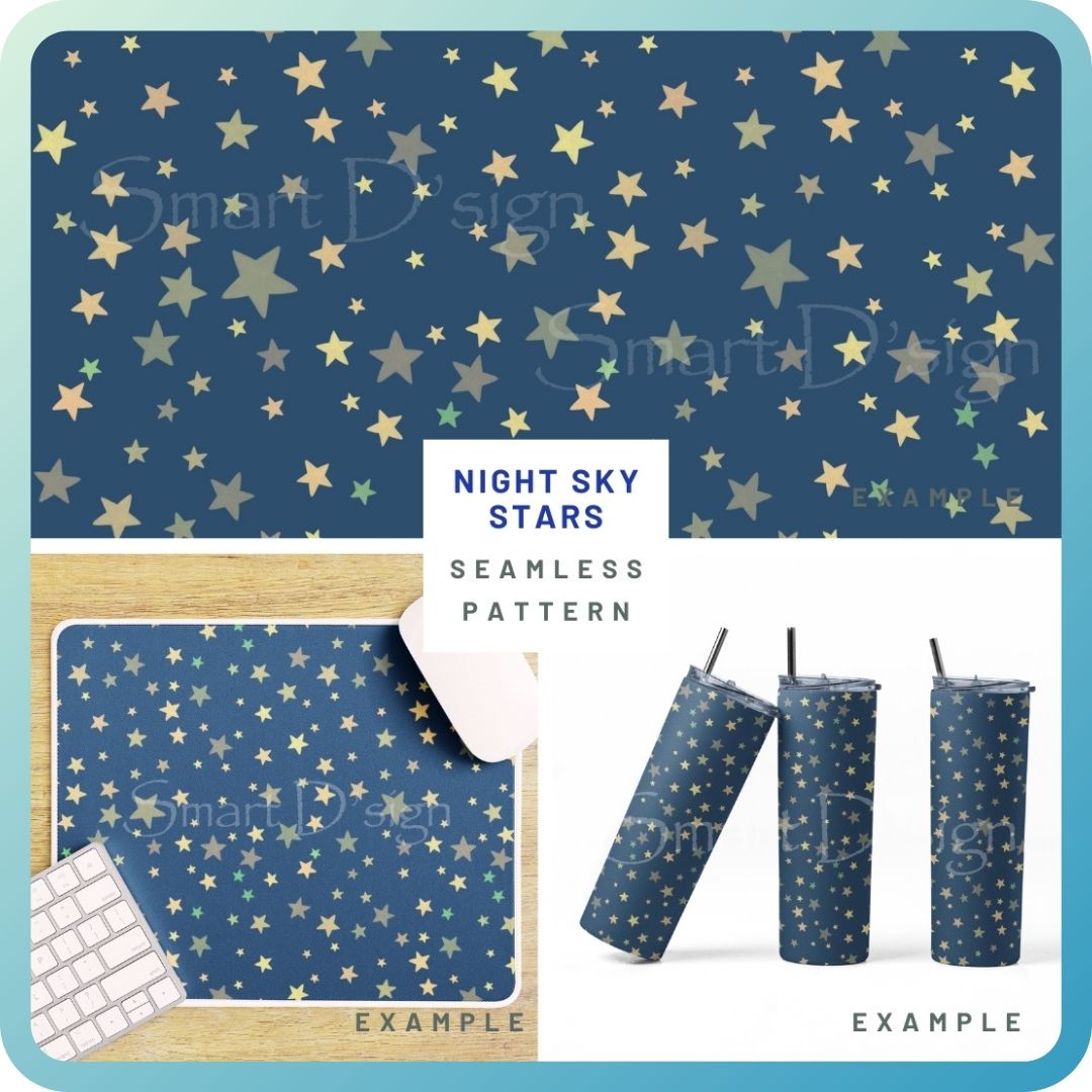 NIGHT SKY STARS Seamless Pattern