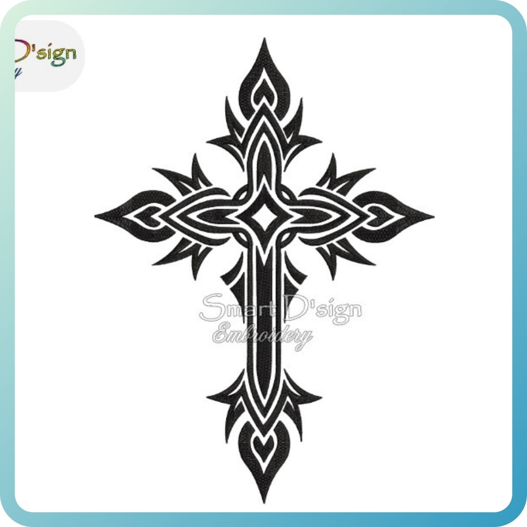 Machine Embroidery Design Tribal Cross