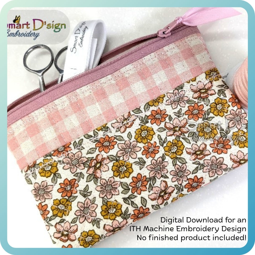 ITH TOP STRIPE QUILTED ZIPPER BAG – 11 Hoop Sizes & Bundle Option