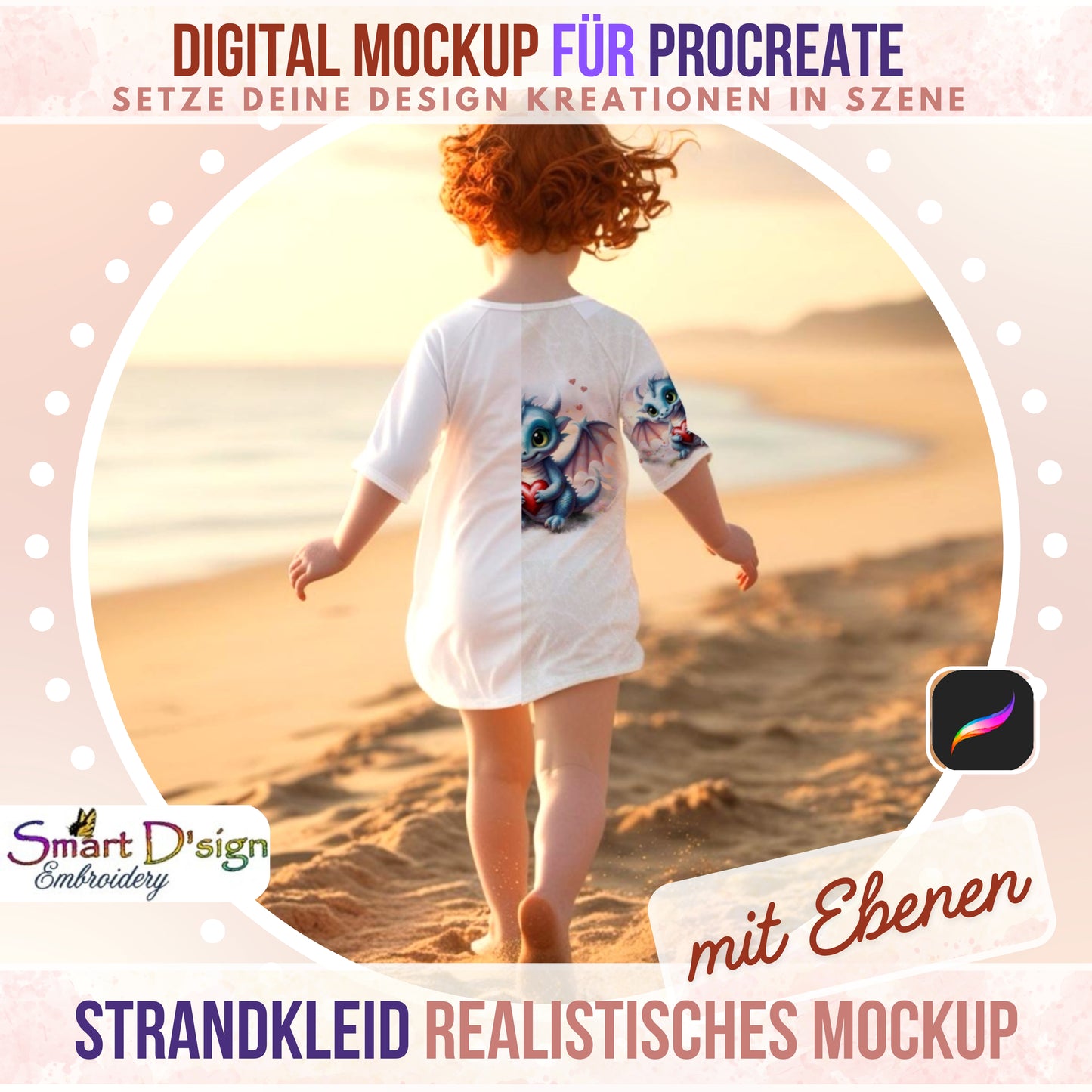GIRL TODDLER SHIRT MOCKUP for PROCREATE / iPad