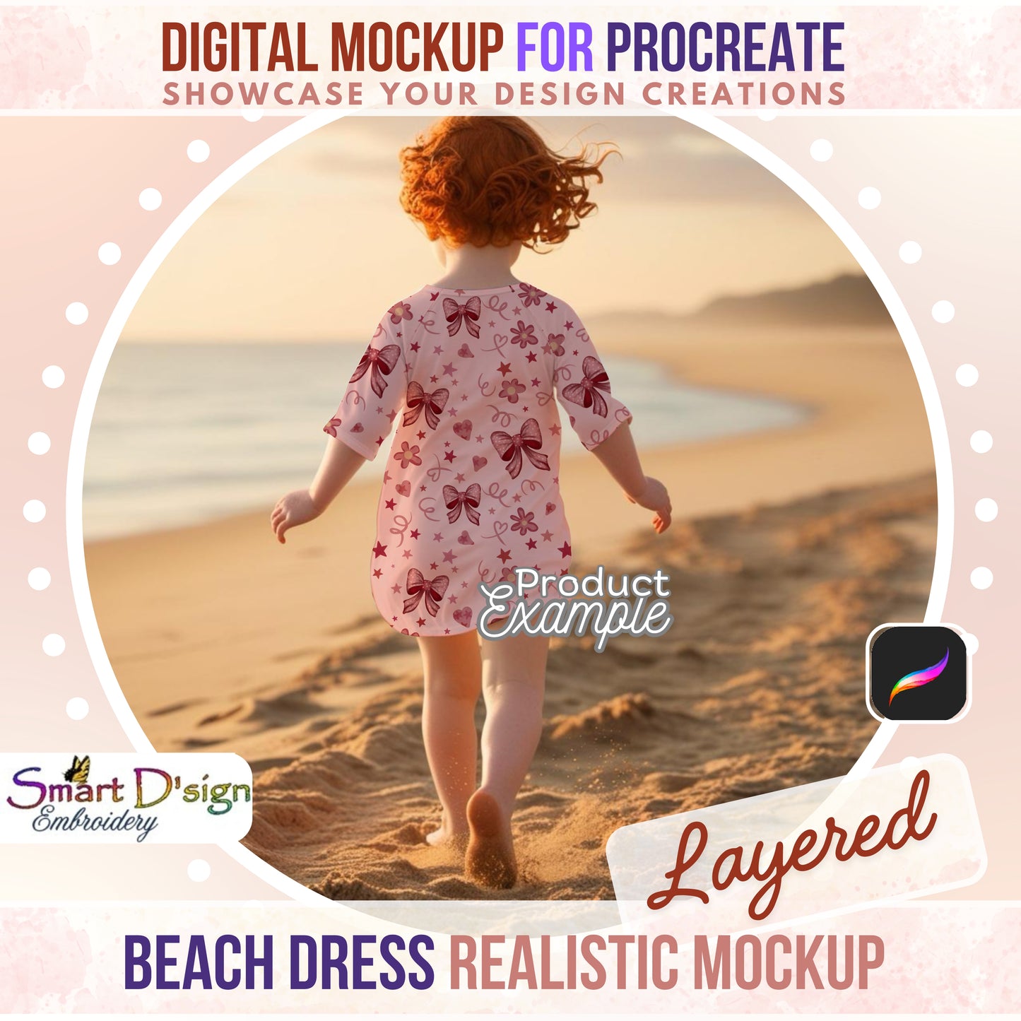 GIRL TODDLER SHIRT MOCKUP for PROCREATE / iPad