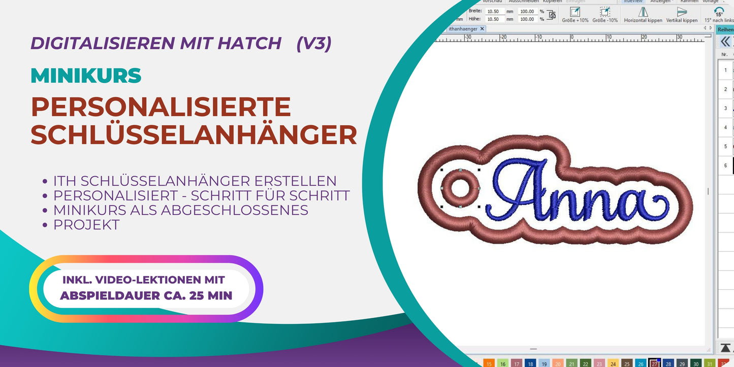 Personalisierter ITH Schlüsselanhänger | MINIKURS für Hatch3