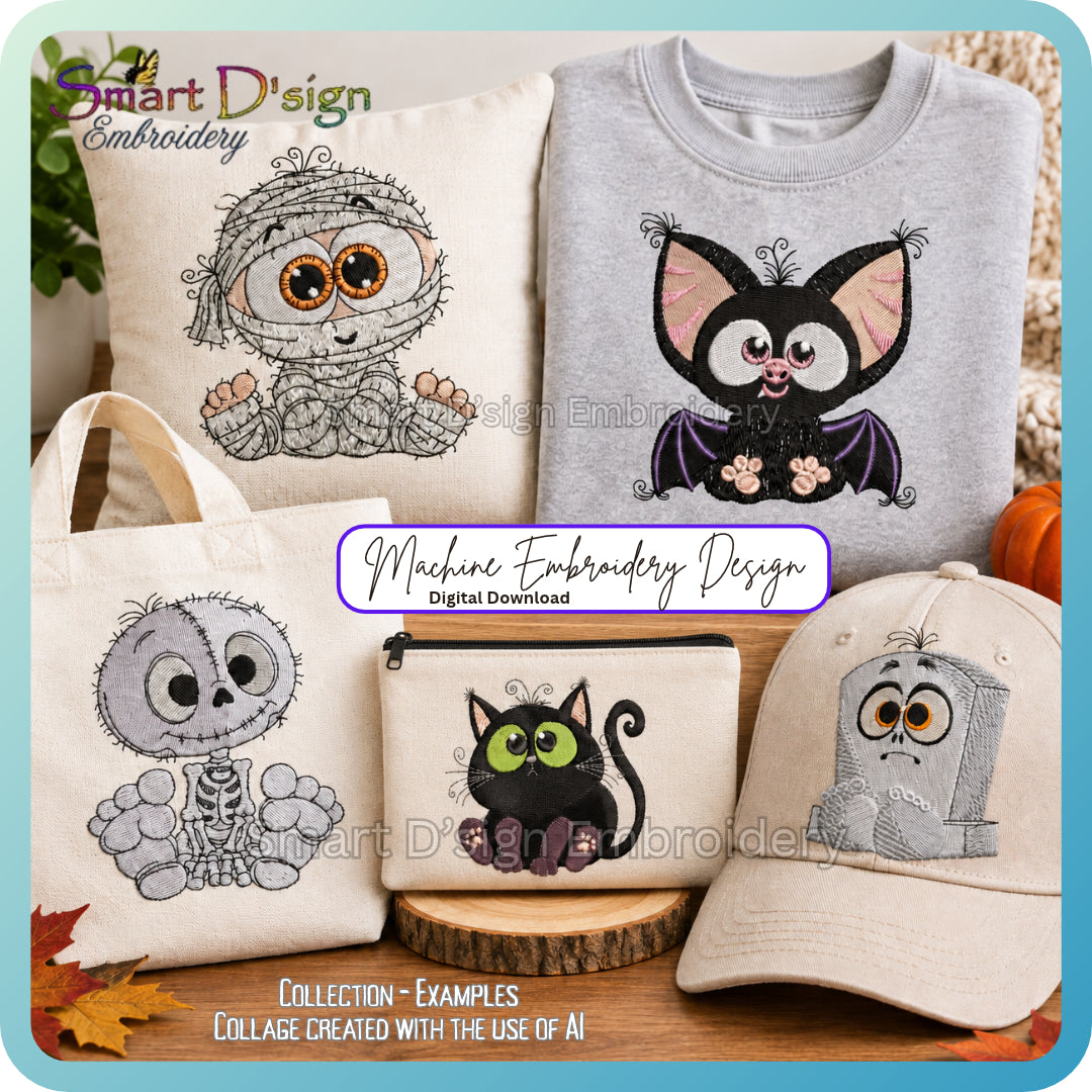 LITTLE BOO CREW Halloween Embroidery Designs