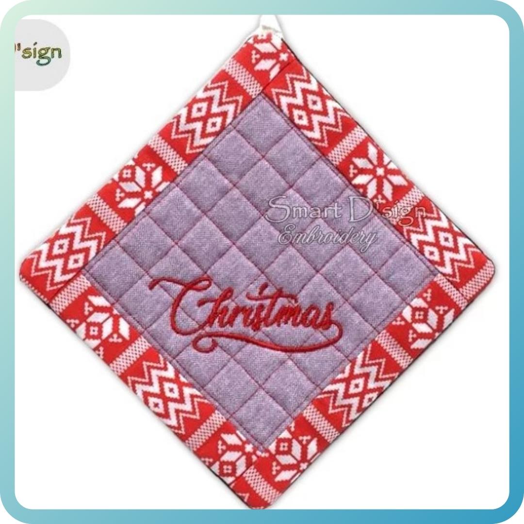 ITH SQUARE PATCHWORK POTHOLDER CHRISTMAS