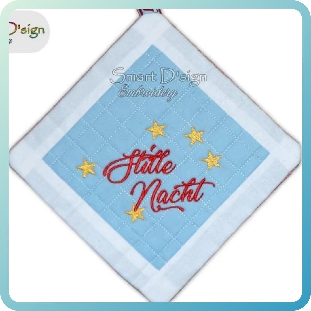 ITH SQUARE PATCHWORK POTHOLDER STILLE NACHT