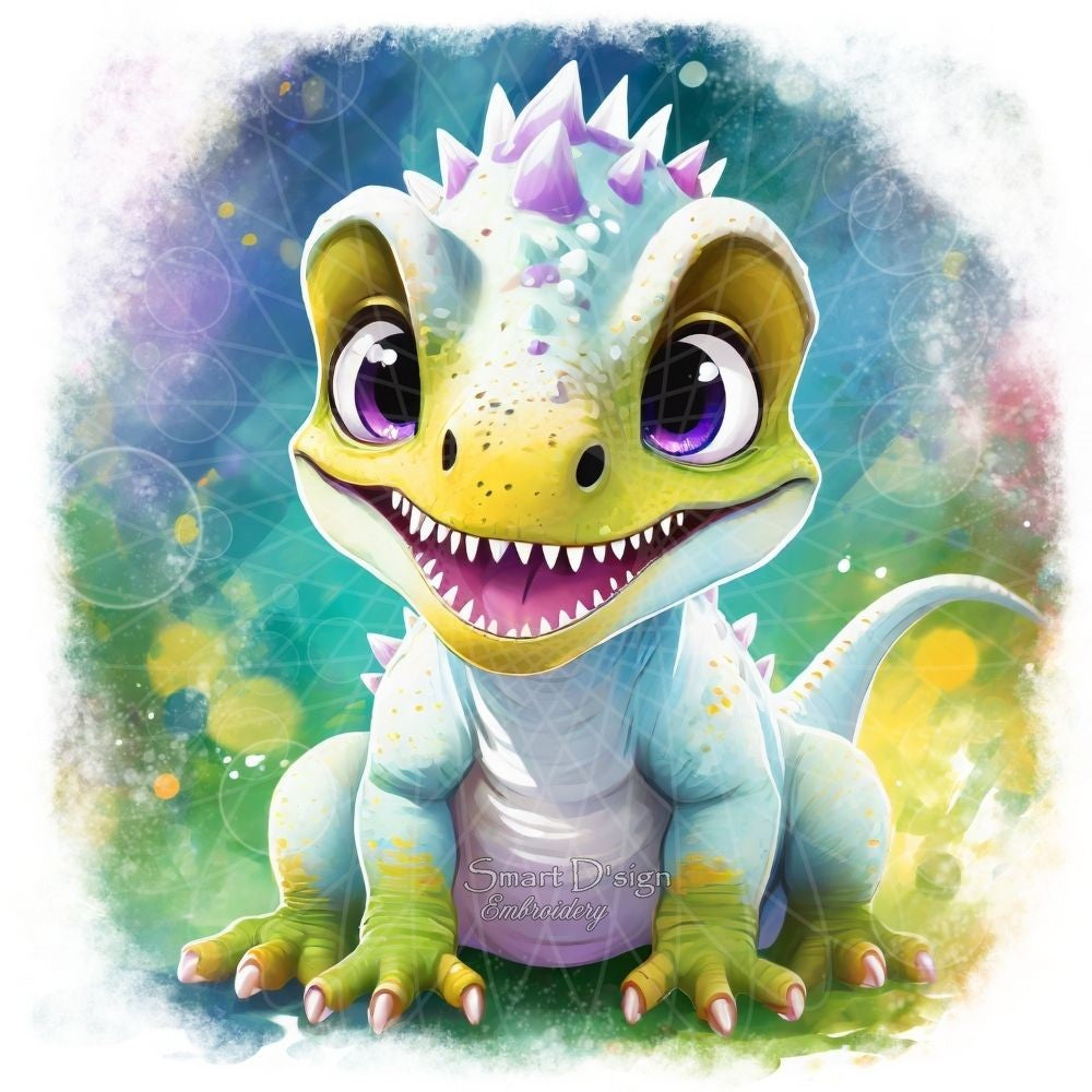 ADORABLE SPLASH DINO BABIES - SET 1 - Great for Iron-On DTF, DTG UV-Print
