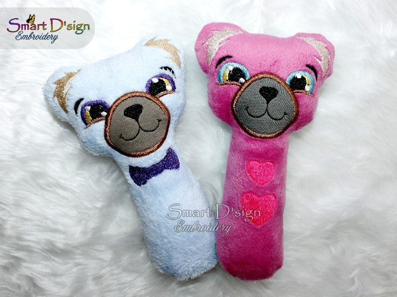 ITH SET 4x TEDDY BÄR BABY RASSEL