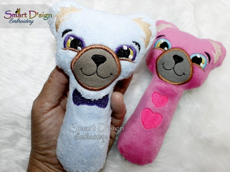 ITH SET 4x TEDDY BÄR BABY RASSEL