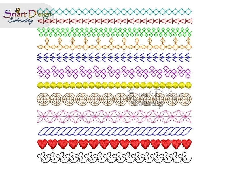 12 DECORATIVE MOTIF STITCHES PACK 4 inch