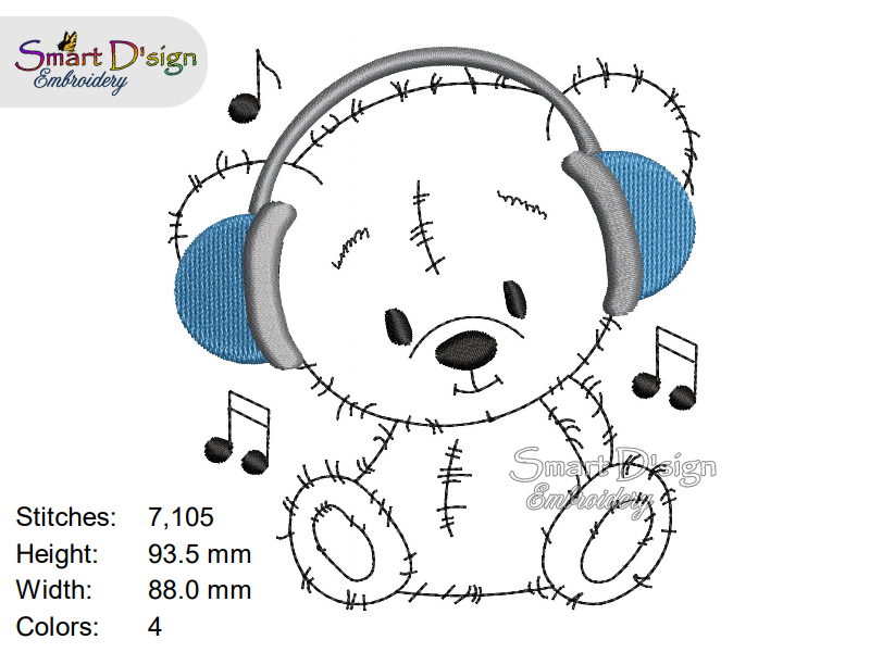 TEDDY Fransen-Doodle-Applikation