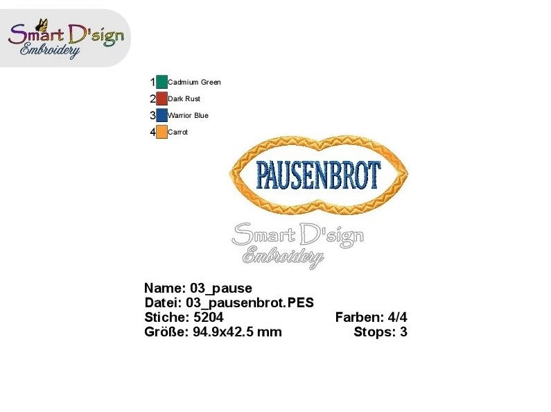 GERMAN Lunch Box APPLIQUE PATCHES