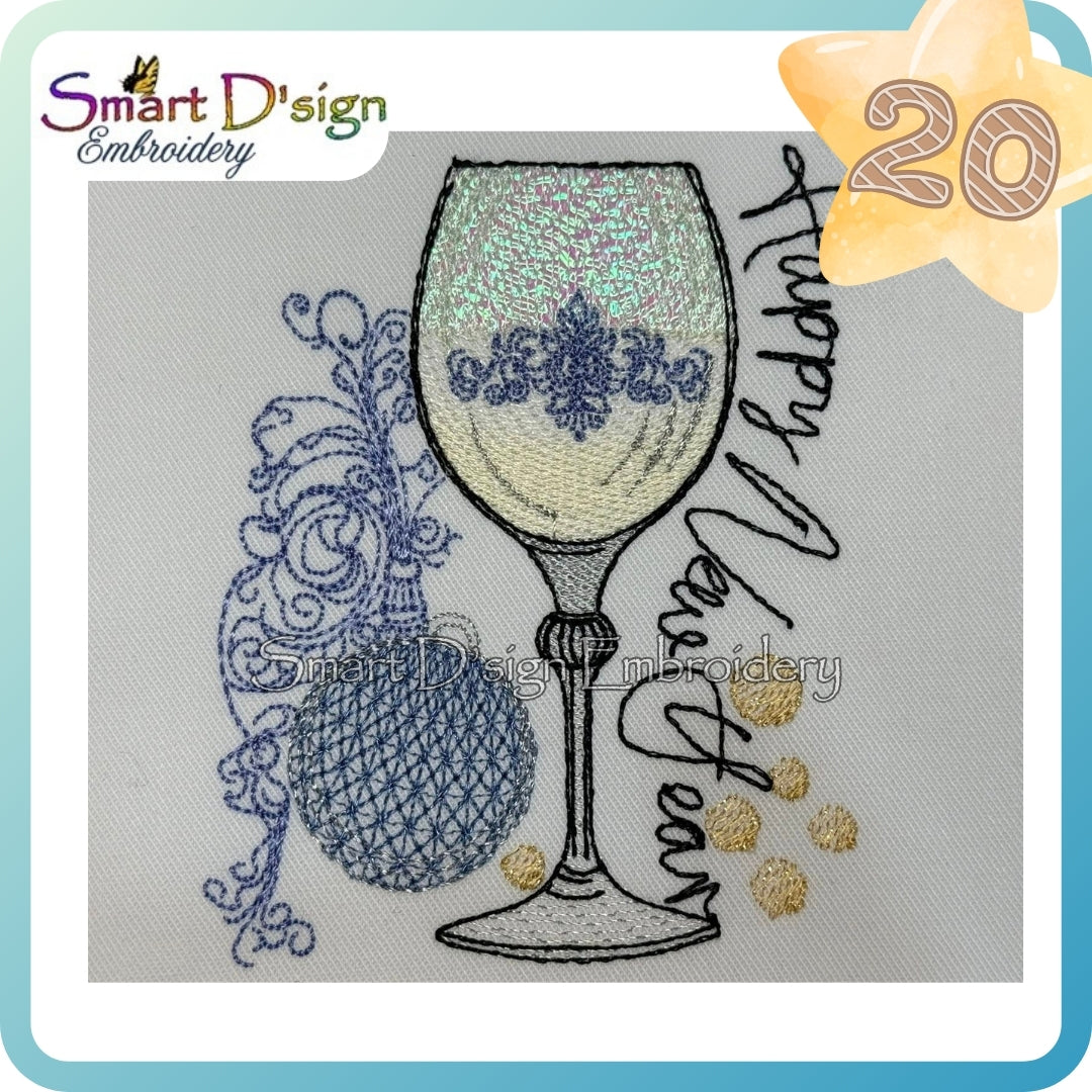 Happy New Year Champagne Glass