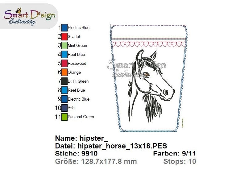 ITH Hip Bag HORSE Treat Bag - Treat Pouch, fully lined