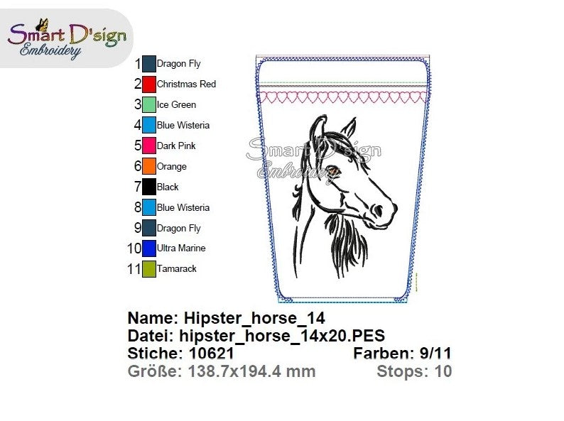 ITH Hip Bag HORSE Treat Bag - Treat Pouch, fully lined
