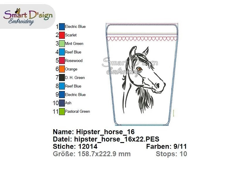 ITH Hip Bag HORSE Treat Bag - Treat Pouch, fully lined