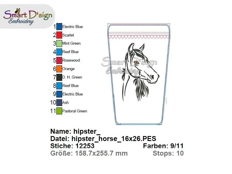 ITH Hip Bag HORSE Treat Bag - Treat Pouch, fully lined