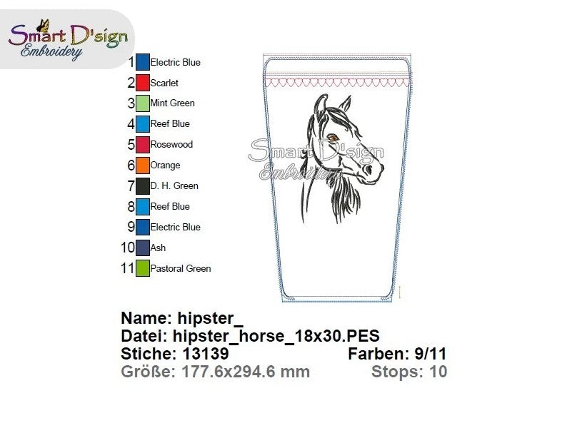ITH Hip Bag HORSE Treat Bag - Treat Pouch, fully lined