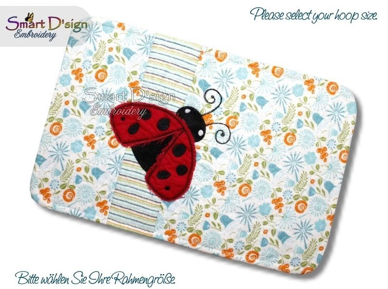 ITH PATCHWORK MUG RUG - LADYBUG Raw Applique