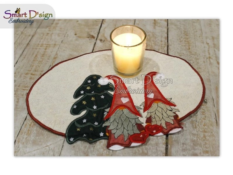 SCANDINAVIAN GNOMES ITH MugRug & Egde Appliques