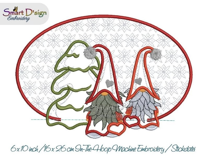 SCANDINAVIAN GNOMES ITH MugRug & Egde Appliques