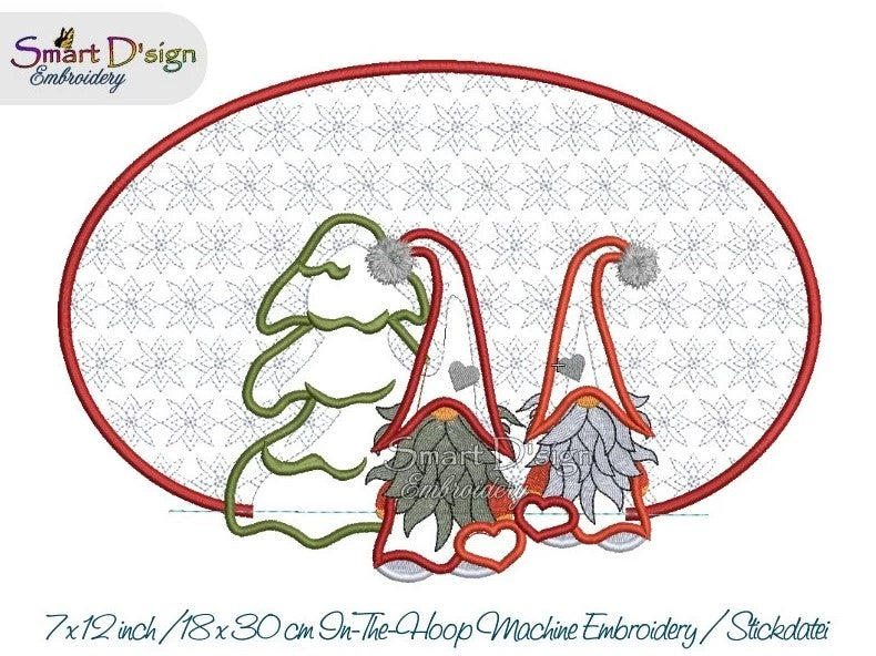 SCANDINAVIAN GNOMES ITH MugRug & Egde Appliques