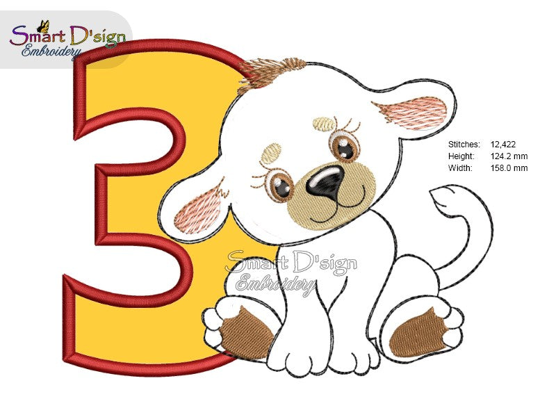 3rd BIRTHDAY JUNGLE BABIES - Applique Designs