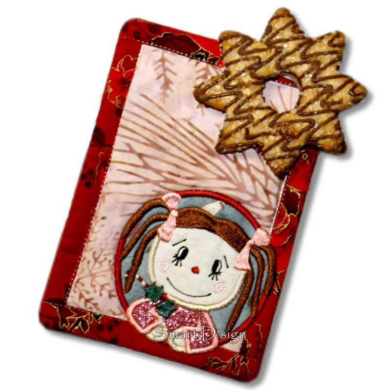 2x ITH WINTER MUG RUG CHRISTMAS GIRL