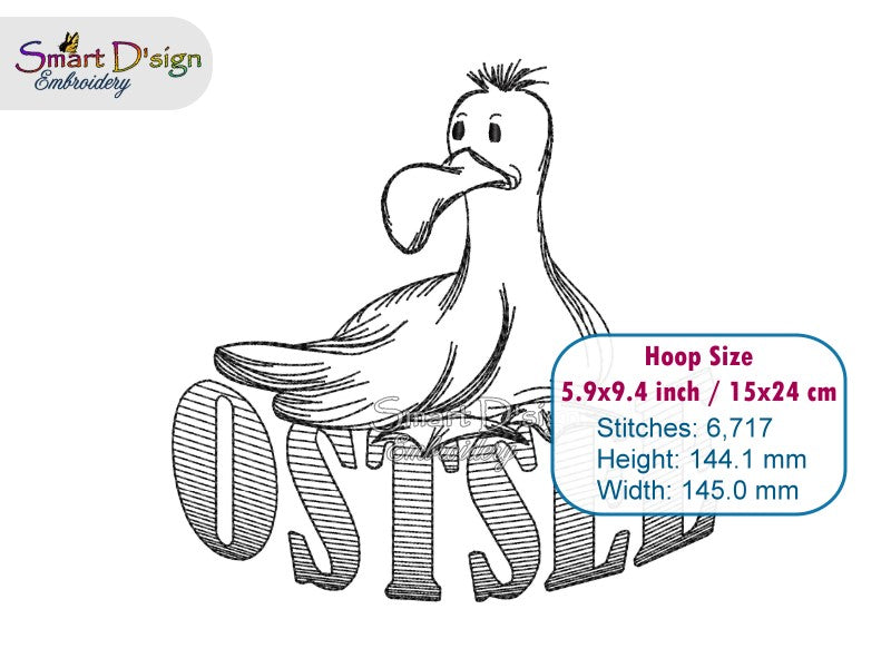 Seagull Sketch Embroidery Design – OSTSEE Lettering