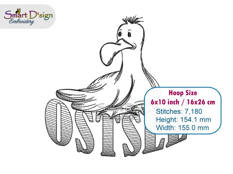 Seagull Sketch Embroidery Design – OSTSEE Lettering