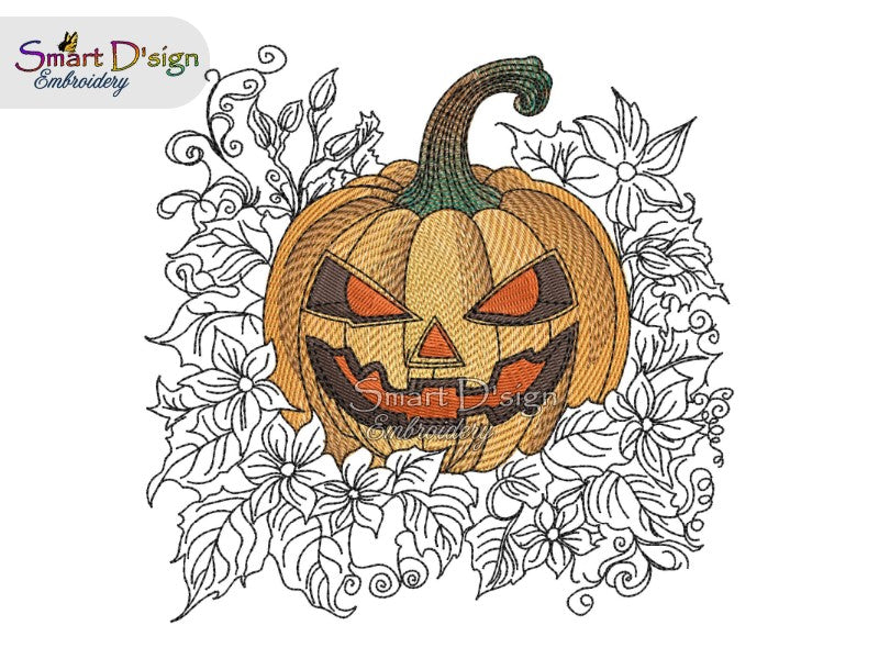 HALLOWEEN KÜRBIS mit Blättern