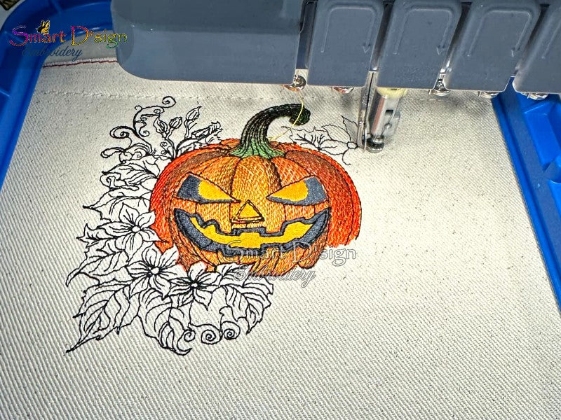 HALLOWEEN KÜRBIS mit Blättern