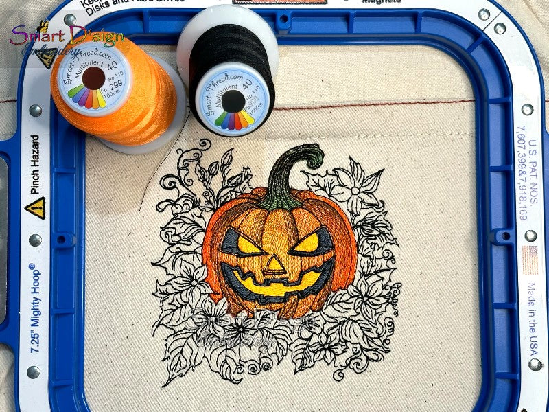 HALLOWEEN KÜRBIS mit Blättern