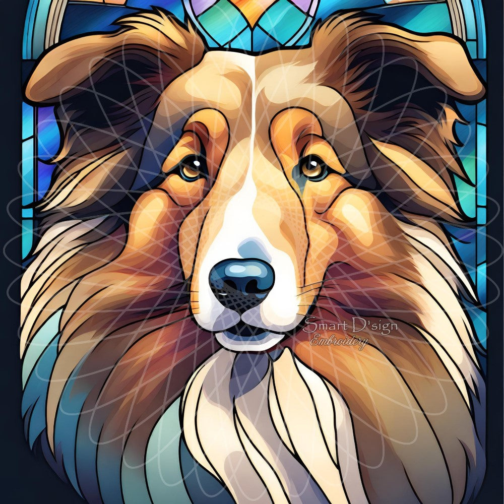 ROUGH COLLIE - STAINED GLASS ARTWORK