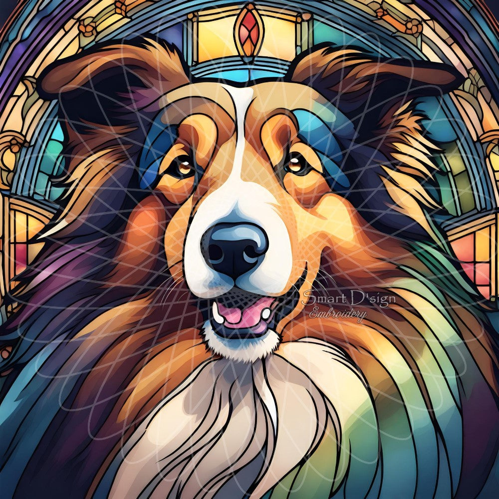 ROUGH COLLIE - STAINED GLASS ARTWORK