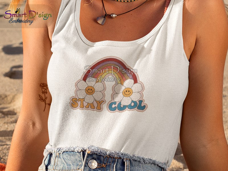 BLEIBEN SIE COOL Retro Hippie Design