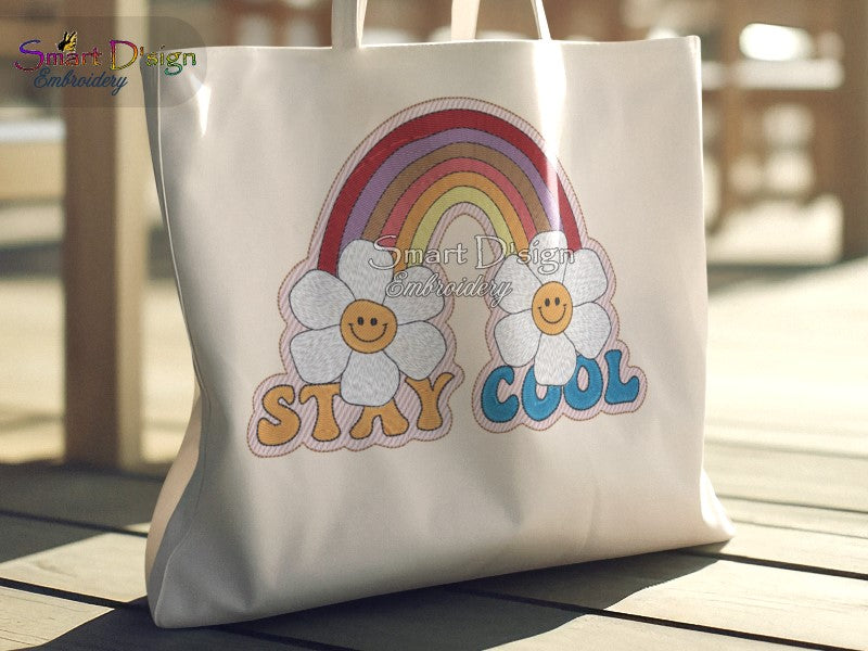 BLEIBEN SIE COOL Retro Hippie Design