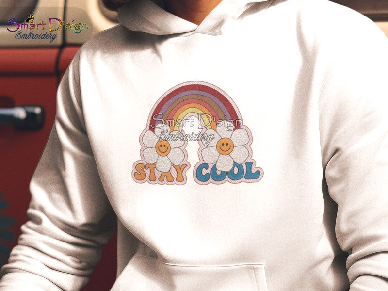 BLEIBEN SIE COOL Retro Hippie Design