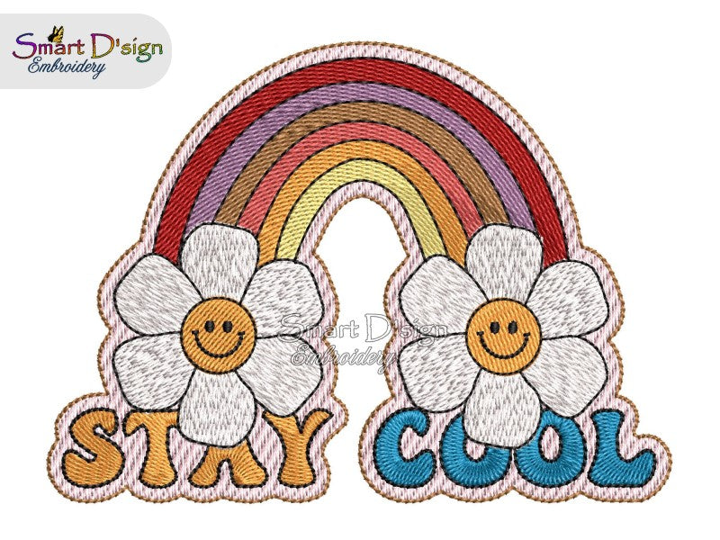 BLEIBEN SIE COOL Retro Hippie Design