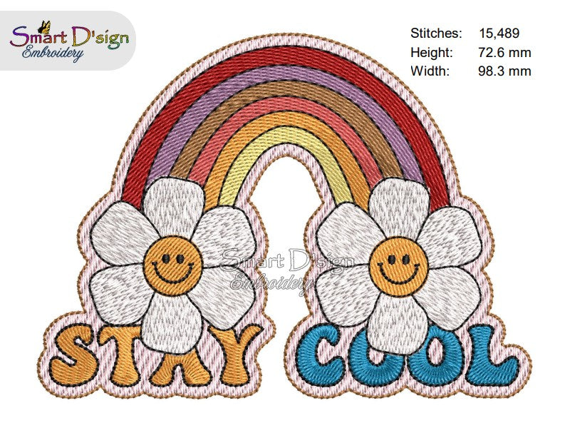 BLEIBEN SIE COOL Retro Hippie Design