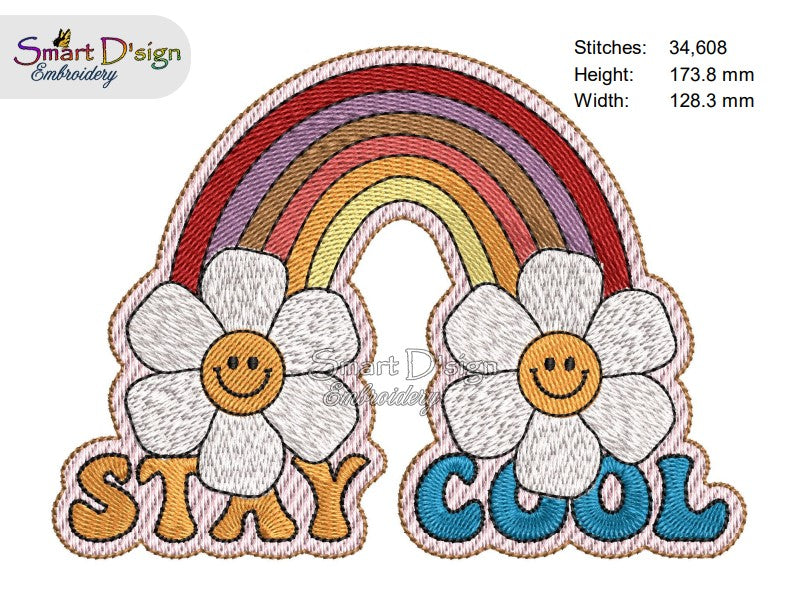 BLEIBEN SIE COOL Retro Hippie Design