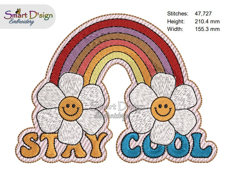 BLEIBEN SIE COOL Retro Hippie Design