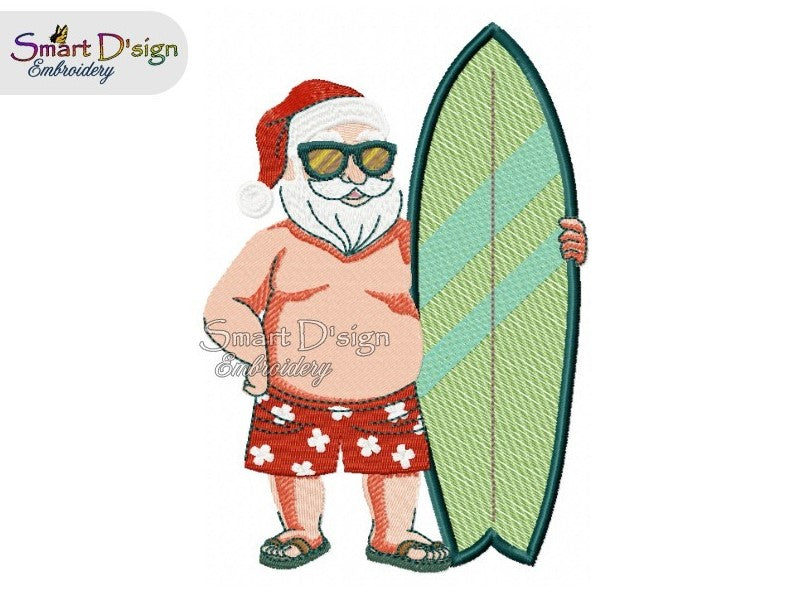 SUMMER SANTA CLAUS with SURFBOARD